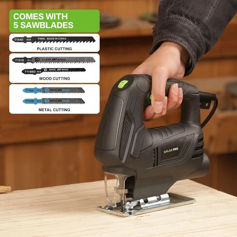 GALAX PRO 4.5Amp Jig Saw, Variable Speed ​​3000 RPM for Wood Cutting | 6-Speed Settings,Electric Jigsaw with LED Light, Adjustable Bevel Angle ±45° in Kuwait