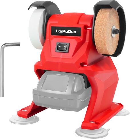 Cordless Bench Grinder for Milwaukee 18V Battery, 5500RPM Bench Grinder, 250W Motor, Dual Grinding Wheels for Sharpening, Grinding & Polishing(No Battery) in Kuwait