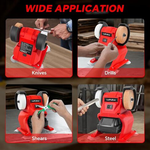 Cordless Bench Grinder for Milwaukee 18V Battery, 5500RPM Bench Grinder, 250W Motor, Dual Grinding Wheels for Sharpening, Grinding & Polishing(No Battery) in Kuwait