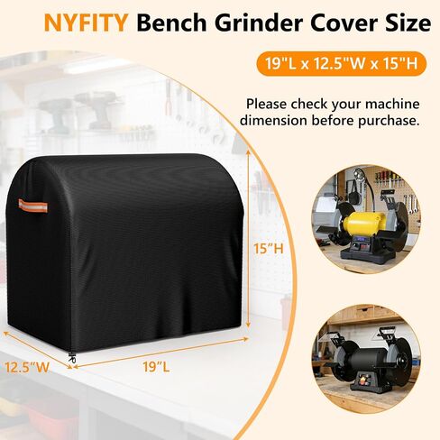 Bench Grinder Cover, Fits Most 8 Inch Bench Grinders, Waterproof Heavy Duty Oxford Grinder Machine Cover, Compatible with DEWALT, WEN, VEVOR, BUCKTOOL, 19"L x 12.5"W x 15"H in Kuwait