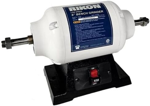 RIKON 80-805M 8 inch Low Speed Bench Grinder, 1/2 HP, 1,750 RPM, with Cast Iron Base for Woodworking and Sharpening, Grinding Wheels Not Included in Kuwait