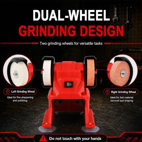Mini Bench Grinder Compatible with Milwaukee 18V Battery | Battery not included, 150W pure copper motor, 5500 RPM speed, 3" wheels for sharpening, polishing and rust removal in Kuwait