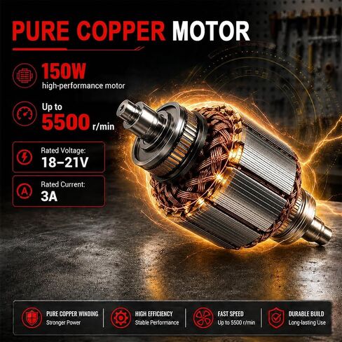 Mini Bench Grinder Compatible with Milwaukee 18V Battery | Battery not included, 150W pure copper motor, 5500 RPM speed, 3" wheels for sharpening, polishing and rust removal in Kuwait