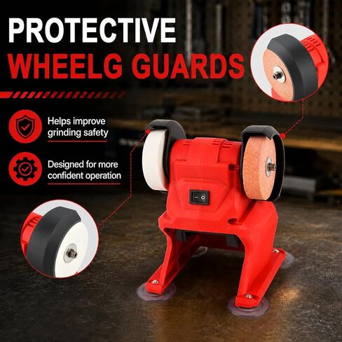 Mini Bench Grinder Compatible with Milwaukee 18V Battery | Battery not included, 150W pure copper motor, 5500 RPM speed, 3" wheels for sharpening, polishing and rust removal in Kuwait