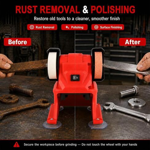Mini Bench Grinder Compatible with Milwaukee 18V Battery | Battery not included, 150W pure copper motor, 5500 RPM speed, 3" wheels for sharpening, polishing and rust removal in Kuwait