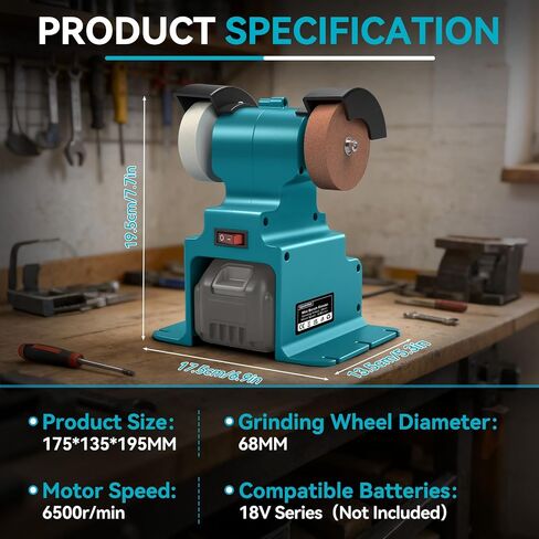 Mini Bench Grinder Polisher Compatible with Makita 18V Batteries, Electric Mini Sander for Crafts, Small Benchtop Grinding Machine for DIY, Metal, Wood, Jewelry Buffing in Kuwait