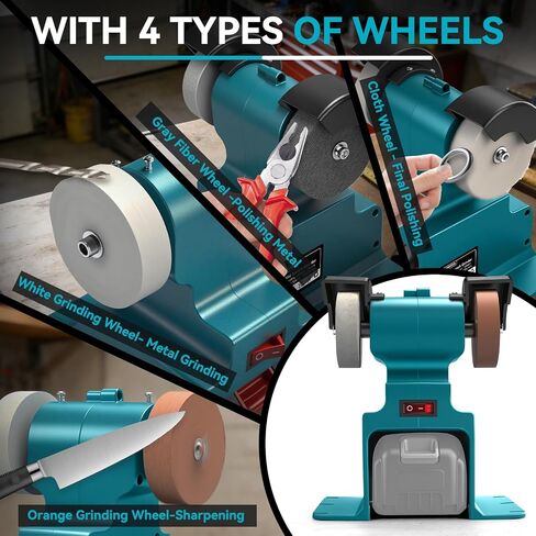 Mini Bench Grinder Polisher Compatible with Makita 18V Batteries, Electric Mini Sander for Crafts, Small Benchtop Grinding Machine for DIY, Metal, Wood, Jewelry Buffing in Kuwait