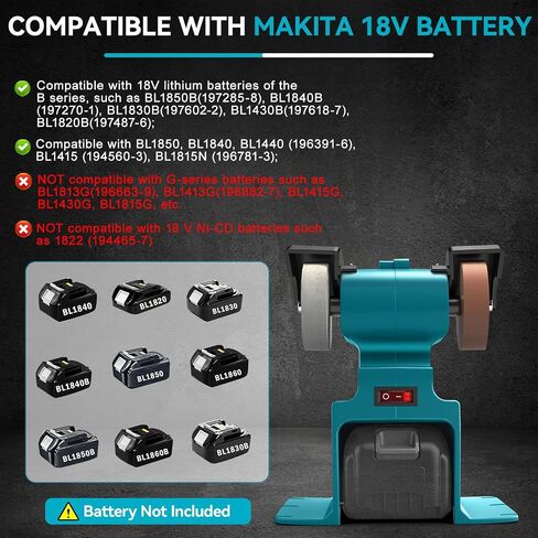 Mini Bench Grinder Polisher Compatible with Makita 18V Batteries, Electric Mini Sander for Crafts, Small Benchtop Grinding Machine for DIY, Metal, Wood, Jewelry Buffing in Kuwait