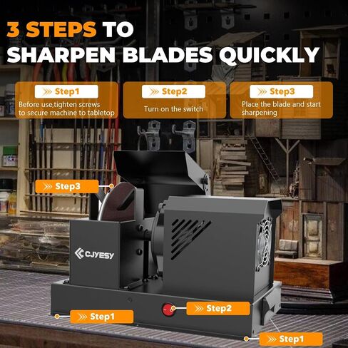 Heavy Duty Lawn Mower Blade Sharpener, 700W 1HP Blade Grinder with 5-Inch Ceramic Wheel, Fast Bench Sharpening Machine for Gator, Flat, High Lift & Low Lift Blades in Kuwait