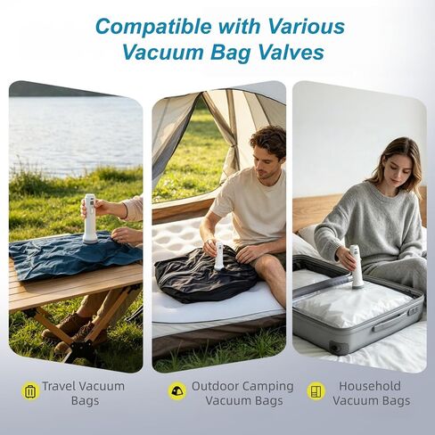 Cordless Electric Vacuum Pump, for Storage Bags, 6000Pa Suction | Handheld Travel Air Pump, USB Rechargeable Mini Air Compressor, for Vacuum Storage Bags, Home & Luggage Packing in Kuwait