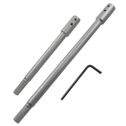 2 Pack 7"+10" Forstner Drill Bit Extension, 3/8" Round Shank | Wood Spade Drill Bit Extender, Adds Over 5-3/8"+8-3/4" Depth, For Wood Turners, Silver in Kuwait