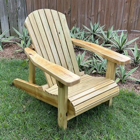 Island Crown Adirondack Chair Project Plan with Easy-to-Follow Instruction Booklet and Full Size Paper Templates, DIY Woodworking Blueprint, Made in USA in Kuwait