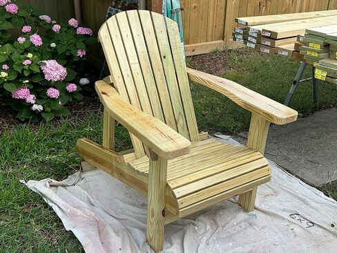 Island Crown Adirondack Chair Project Plan with Easy-to-Follow Instruction Booklet and Full Size Paper Templates, DIY Woodworking Blueprint, Made in USA in Kuwait