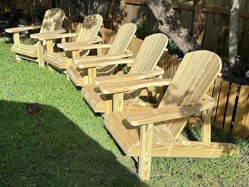 Island Crown Adirondack Chair Project Plan with Easy-to-Follow Instruction Booklet and Full Size Paper Templates, DIY Woodworking Blueprint, Made in USA in Kuwait