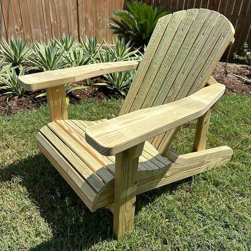 Island Crown Adirondack Chair Project Plan with Easy-to-Follow Instruction Booklet and Full Size Paper Templates, DIY Woodworking Blueprint, Made in USA in Kuwait