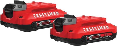 CRAFTSMAN V20 Lithium Ion Battery, 2.0-Amp Hour, 2 Pack (CMCB202-2) in Kuwait