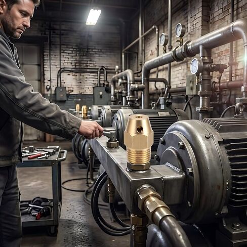 Air Compressor Cold Start Valve 1/4 NPT, Brass 25 PSI 1.7 BAR, 2-Pack | Easy Cold Starts — Bleeds head pressure, motor spins free before load hits in Kuwait