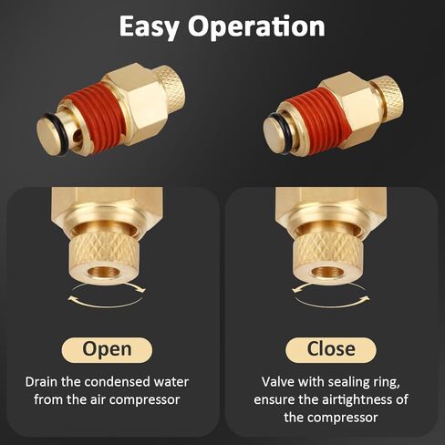 N286039 Air Compressor Drain Valve, Compatible with Craftman, Porter Cable Air Compressor Replacement Parts, for 17038 A06891​1/4" NPT Manual Air Tank Drain Valve in Kuwait