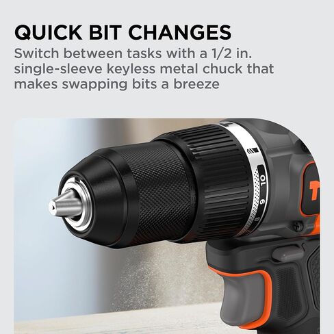 BLACK+DECKER 20V MAX POWERCONNECT Brushless Cordless ½-in. Hammer Drill Kit, Includes 2Ah Battery and Charger, Variable Speed, LED, 30000 BPM, 1900 RPM, Drills up to 23 Holes Per Charge (BLD783D1) in Kuwait