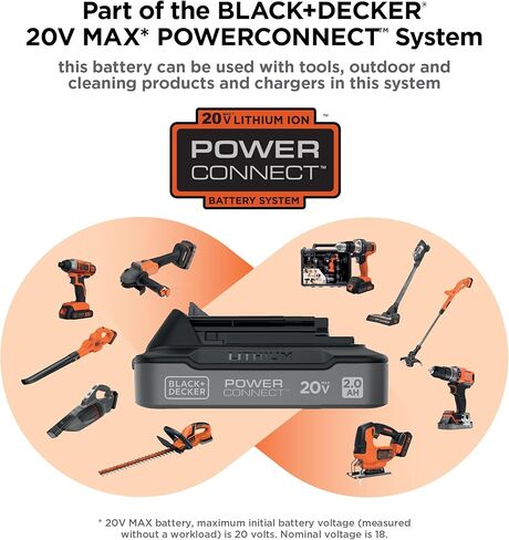 BLACK+DECKER 20V MAX POWERCONNECT Brushless Cordless ½-in. Hammer Drill Kit, Includes 2Ah Battery and Charger, Variable Speed, LED, 30000 BPM, 1900 RPM, Drills up to 23 Holes Per Charge (BLD783D1) in Kuwait
