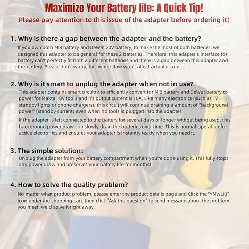 for Makita to for DeWalt Battery Adapter, for Makita to for Milwaukee Battery Adapter, Compatible with M18 and for DeWat 20V 60V Lthium Battery to Power for Makita 18V Cordless Tools in Kuwait