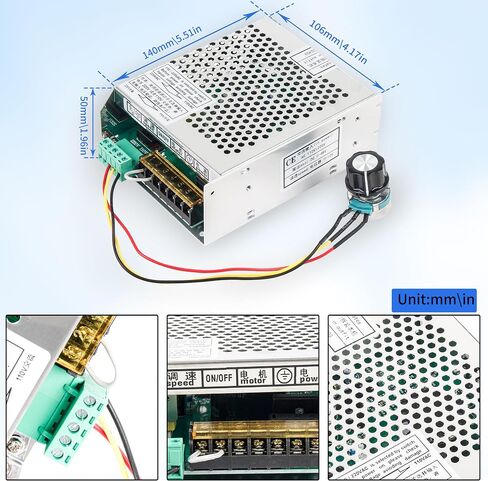RATTMMOTOR 400W Mach3 Fuction CNC Spindle Motor Speed Controller 6A Power Supply Converter AC110V/220V Compatible with 400W Spindle Motor for CNC Router Milling Machine in Kuwait