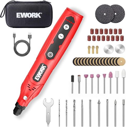 EWORK Mini Cordless Rotary Tool 5-Speed Rotary Tool Kit With 71 Accessories | Multi-Purpose 4V Power Rotary Tool With for Sanding, Engraving, Polishing, Drilling, Carving, DIY Crafts in Kuwait