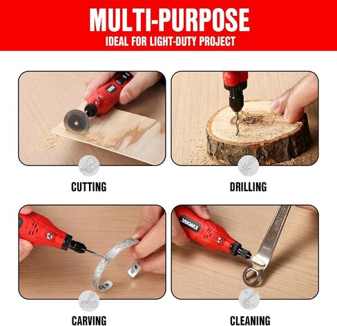 EWORK Mini Cordless Rotary Tool 5-Speed Rotary Tool Kit With 71 Accessories | Multi-Purpose 4V Power Rotary Tool With for Sanding, Engraving, Polishing, Drilling, Carving, DIY Crafts in Kuwait