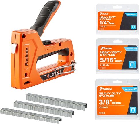 Paslode 2-in-1 Pro Manual Stapler, with Integrated Staple Puller & Hi-Low Power Adjustments, for Construction, Carpet, Upholstery, Fits Universal 1/4" to 9/16" Staples & 5/8" 18-Gauge Brad Nails in Kuwait
