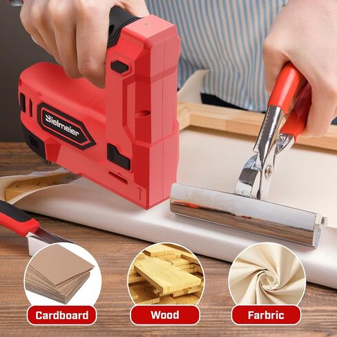 4V Cordless 2-in-1 Red Nailer Kit, Stapler with Nails and Staples, Compact Design in Kuwait