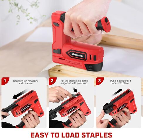4V Cordless 2-in-1 Red Nailer Kit, Stapler with Nails and Staples, Compact Design in Kuwait