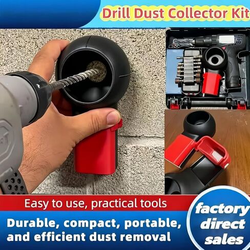 Reusable Drill Dust Collector and Debris Catcher with Guide for Electric Hammers and Power Drills Home Improvement Tool in Kuwait