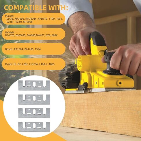 3-1/4 Inch 82mm TCT Carbide Planer Blades Replacement for Makita N1900B, KP0810, XPK01, DeWalt D26676, DW6655 DW6801594 PA1205,1594 PA1205, 1 Sets (2) in Kuwait