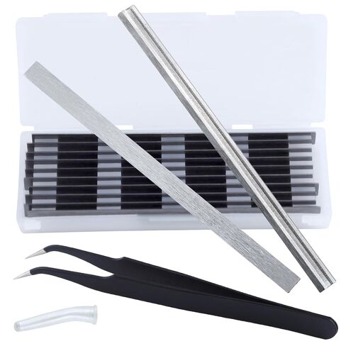 SPEEDWOX 10pcs 82mm Tungsten Carbide Portable Planer Knife Blades Replacement 3-1/4 Inch Planer Blades with Special Tweezers for Bosch, Makita, DeWalt, Wen 6530, Ryobi, Craftsman in Kuwait