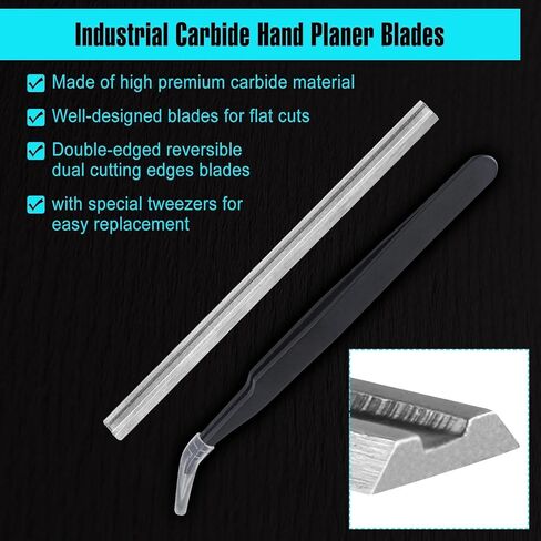 SPEEDWOX 10pcs 82mm Tungsten Carbide Portable Planer Knife Blades Replacement 3-1/4 Inch Planer Blades with Special Tweezers for Bosch, Makita, DeWalt, Wen 6530, Ryobi, Craftsman in Kuwait