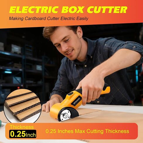 Cordless Electric Scissors, 3000mAh Battery Electric Cardboard Cutter | High-Torque Motor, 2 SK5 Blades, LED Light, Electric Box Cutter for Cardboard, Plastic, Leather, Carpet & DIY Projects in Kuwait