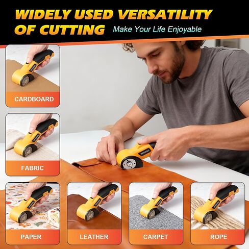 Cordless Electric Scissors, 3000mAh Battery Electric Cardboard Cutter | High-Torque Motor, 2 SK5 Blades, LED Light, Electric Box Cutter for Cardboard, Plastic, Leather, Carpet & DIY Projects in Kuwait