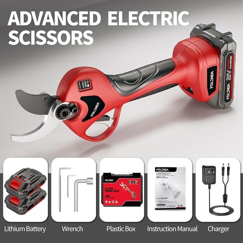 21V Cordless Electric Pruning Shears 42mm(1.65") Cut Diameter, Battery Powered Pruning Shears with Adjustable Blades, Brushless Motor 2Pack 2AH Rechargeable Battery-LCD Display Screen (6642M） in Kuwait