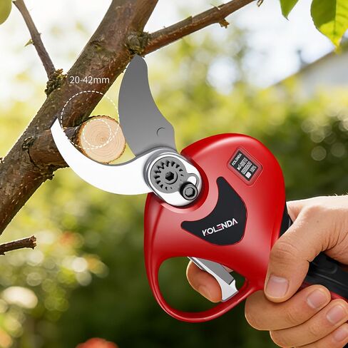 21V Cordless Electric Pruning Shears 42mm(1.65") Cut Diameter, Battery Powered Pruning Shears with Adjustable Blades, Brushless Motor 2Pack 2AH Rechargeable Battery-LCD Display Screen (6642M） in Kuwait