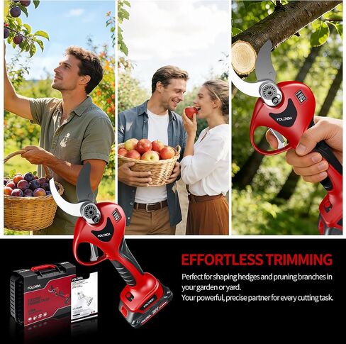 21V Cordless Electric Pruning Shears 42mm(1.65") Cut Diameter, Battery Powered Pruning Shears with Adjustable Blades, Brushless Motor 2Pack 2AH Rechargeable Battery-LCD Display Screen (6642M） in Kuwait