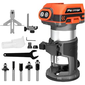 Cordless Compact Router for Makita Battery, Brushless Wood Router with 6 Variable Speeds, 30000 RPM for Woodworking, Cordless Palm Router Tool with 5PCS Router Bits, Dust Hood (Tool Only) in Kuwait
