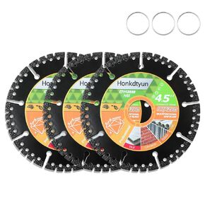 4.5" Diamond Cutting Blades 3-Pack – Multi-Purpose Angle Grinder Disc for Metal, Tile, Marble, Quartz & Plastic, Chamfering and Grinding Wheel in Saudi Arabia