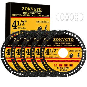 5 Pack Indestructible Disc for Grinder 4 1/2 X 7/8 Inch Multi-Material Diamond Cut Off Wheels for Cutting Metal/Tile/Ceramic/Wood/Plastic (5) in Kuwait
