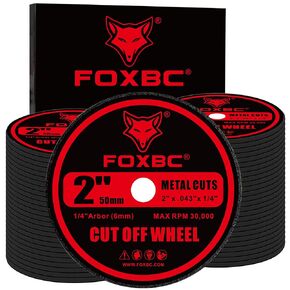 FOXBC 2 Inch Metal Cut Off Wheels for Die Grinder, 2" x .04" x 1/4", Cutting for Metal, Stainless Steel, Plastic - 100 Pack in Kuwait