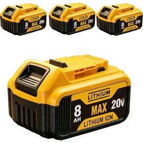 2-Pack 8Ah Rechargeable Li-ion Battery for DeWalt 20V Max | LED power gauge & multi safety protection Smart cell with long cycle life Triple-level battery indicator in Kuwait