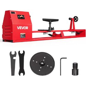 VEVOR Wood Lathe 1/2 HP 14" x 40" Benchtop Wood Lathe Machine 4 Speeds, 930/1500/2050/2500 RPM, with Tool Rest, Wrenches, Faceplate, Heavy Duty, for Beginner Professional Woodworking, Woodturning in Kuwait