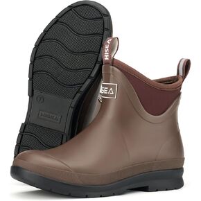 HISEA Women's Chelsea Rain Boots Fashion Waterproof Short Ankle Garden Shoe | Non-Slip Matte Rubber Rainboots Lightweight Outdoor Work Booties for Gardening, Farming, Camping & Muddy Terrain in Kuwait