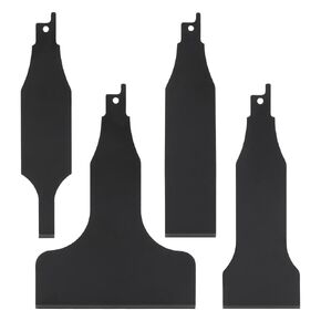 4pcs Reciprocating Saw Scraper Blade, High Carbon Steel Blades for Flooring, Paint & Glue Removal (10/30/50/100mm), Compatible with Most Saber Saws, Rustproof & Durable‌(Color:Black) in Kuwait