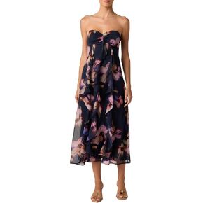 Lulus Olympia Ruffle Printed Women's Cocktail Midi Dress in Saudi Arabia