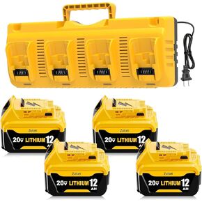 4Pack 12.0Ah DCB206 Replacement for Dewalt 20V Max Battery(12.0Ah-4Pcs) | Compatible with Dewalt 20V Tools,Impact Driver,Hammer Drill,Sawzall,Vacuum in Kuwait